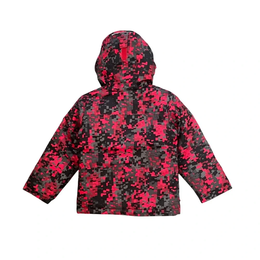 Columbia Kids‎ Winter Coat XXS (4/5) Red Camo Hooded Insulated Full Zip Jacket